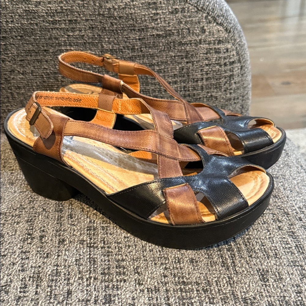 Jafa Women's Black and Brown Sandals